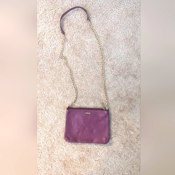 LODIS Maroon Crossbody Bag with Gold Chain - Picture 2 of 8